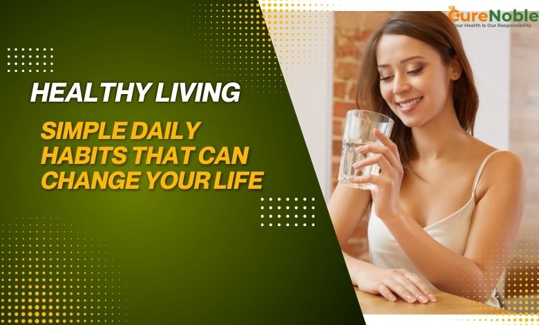 Woman holding a glass, promoting health.