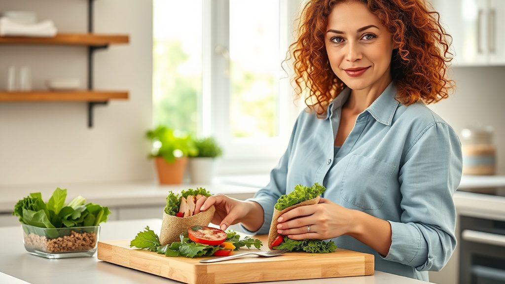 Woman preparing a nutritious home-cooked meal as a healthy fast food alternative