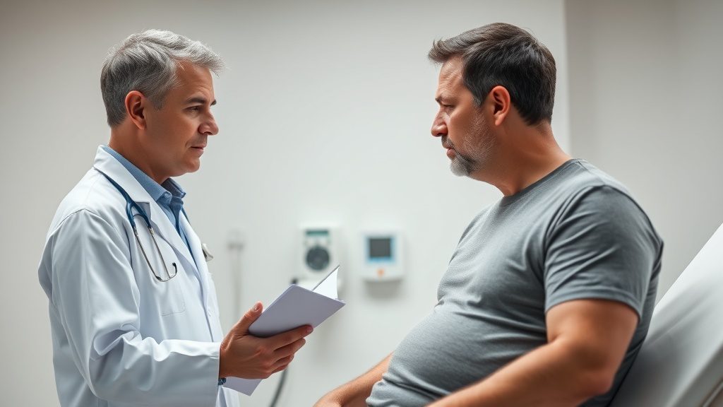 Doctor explaining insulin resistance and blood sugar risks to a patient