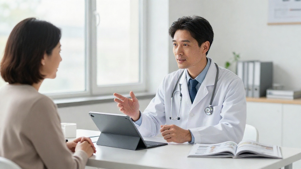 Mucus colours and meanings discussed between a doctor and patient during a respiratory health consultation.